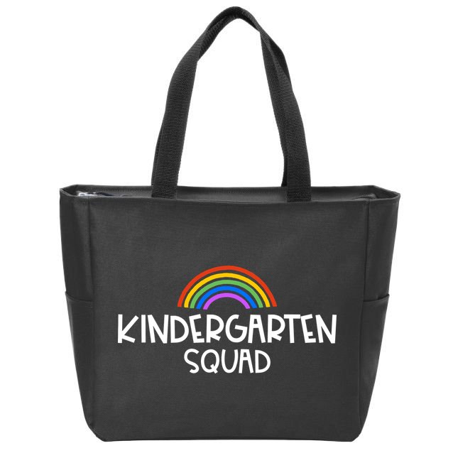 Kindergarten Squad Rainbow Zip Tote Bag