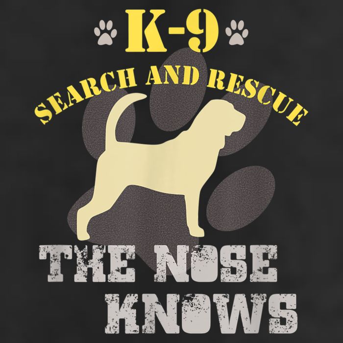 K9 Search & Rescue Dog Team Bloodhound Tracking SAR K9 7 Panel Mesh Trucker Snapback Hat