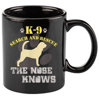 K9 Search & Rescue Dog Team Bloodhound Tracking SAR K9 11oz C Handle Ceramic Mug