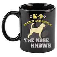 K9 Search & Rescue Dog Team Bloodhound Tracking SAR K9 11oz C Handle Ceramic Mug