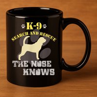 K9 Search & Rescue Dog Team Bloodhound Tracking SAR K9 11oz C Handle Ceramic Mug