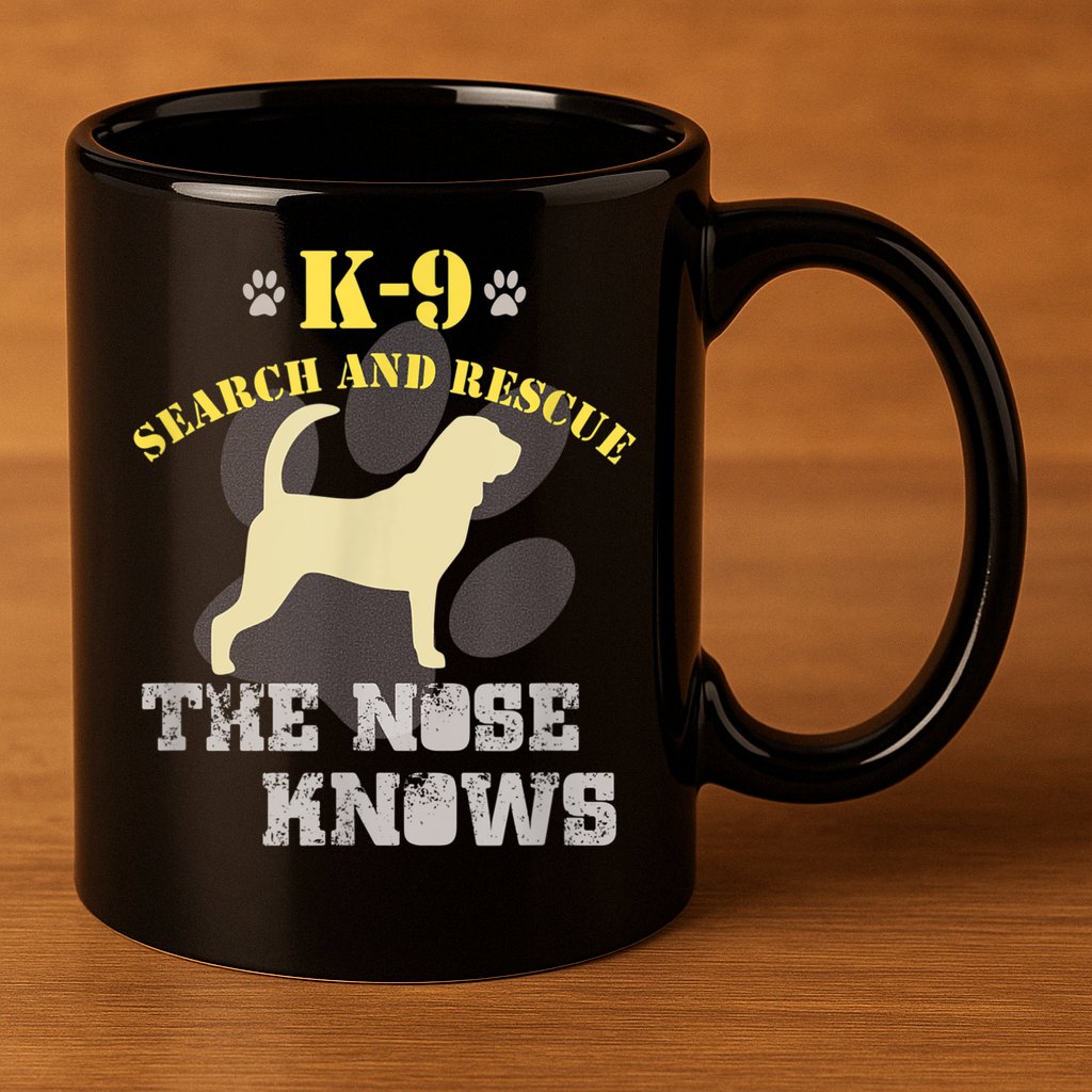 K9 Search & Rescue Dog Team Bloodhound Tracking SAR K9 11oz C Handle Ceramic Mug