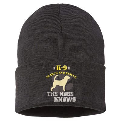 K9 Search & Rescue Dog Team Bloodhound Tracking SAR K9 Sustainable Knit Beanie