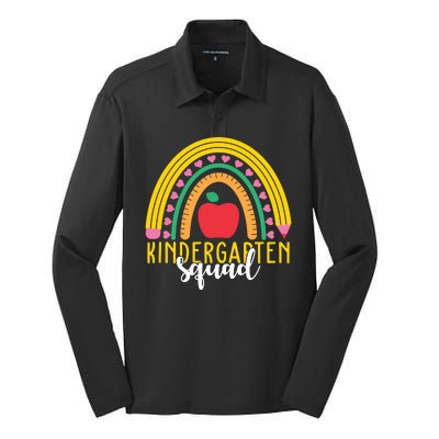 Kindergarten Squad Rainbow Education Silk Touch Performance Long Sleeve Polo