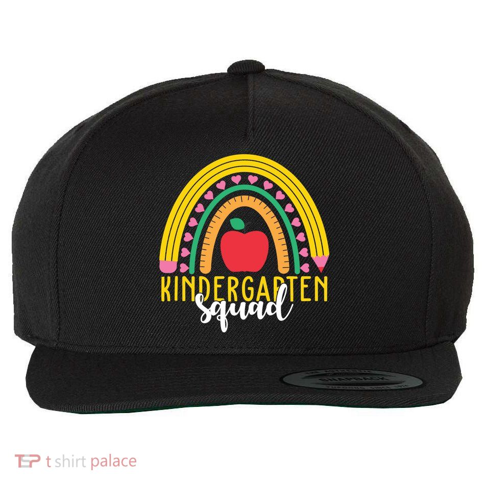 Kindergarten Squad Rainbow Education Wool Snapback Cap