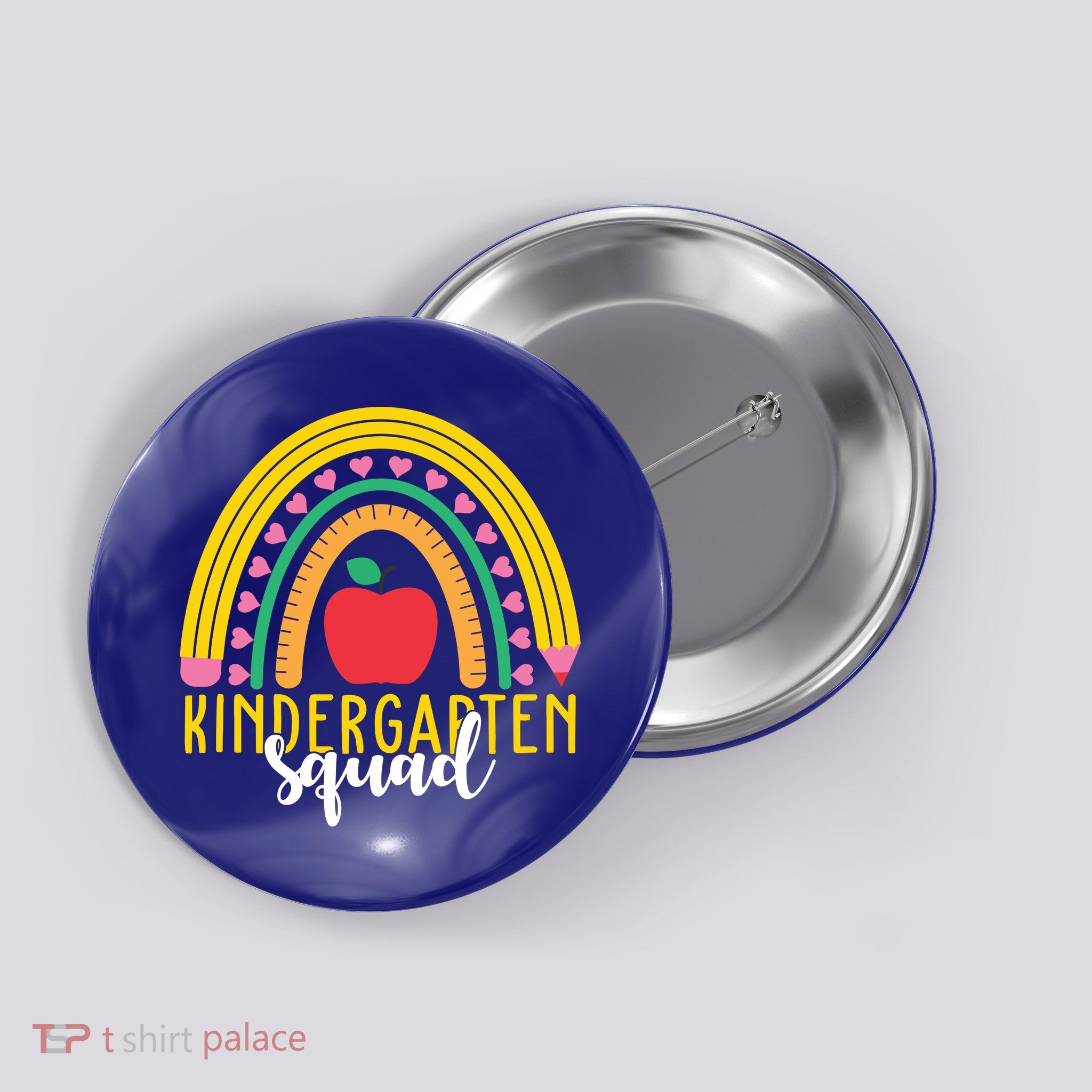 Kindergarten Squad Rainbow Education Button