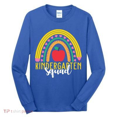 Kindergarten Squad Rainbow Education Tall Long Sleeve T-Shirt
