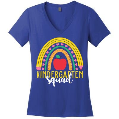 Kindergarten Squad Rainbow Education Women's V-Neck T-Shirt