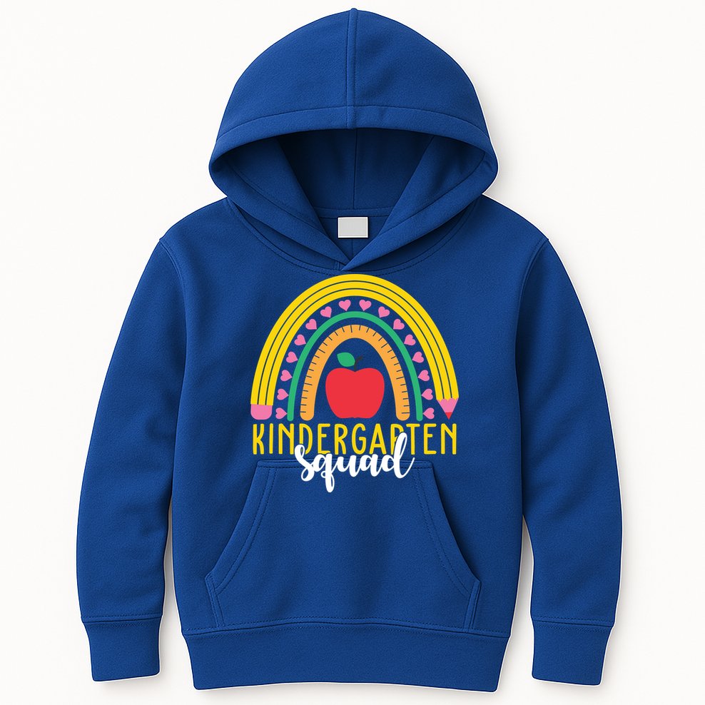 Kindergarten Squad Rainbow Education Kids Hoodie