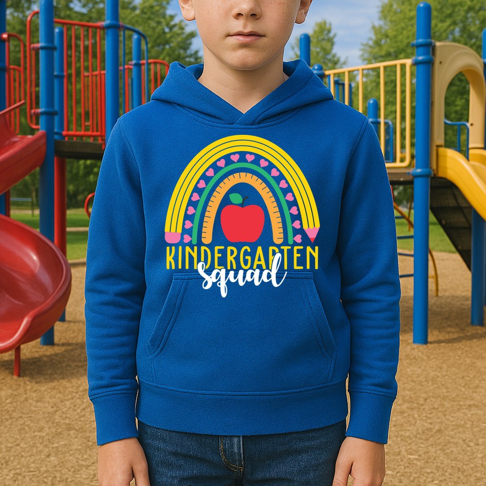 Kindergarten Squad Rainbow Education Kids Hoodie