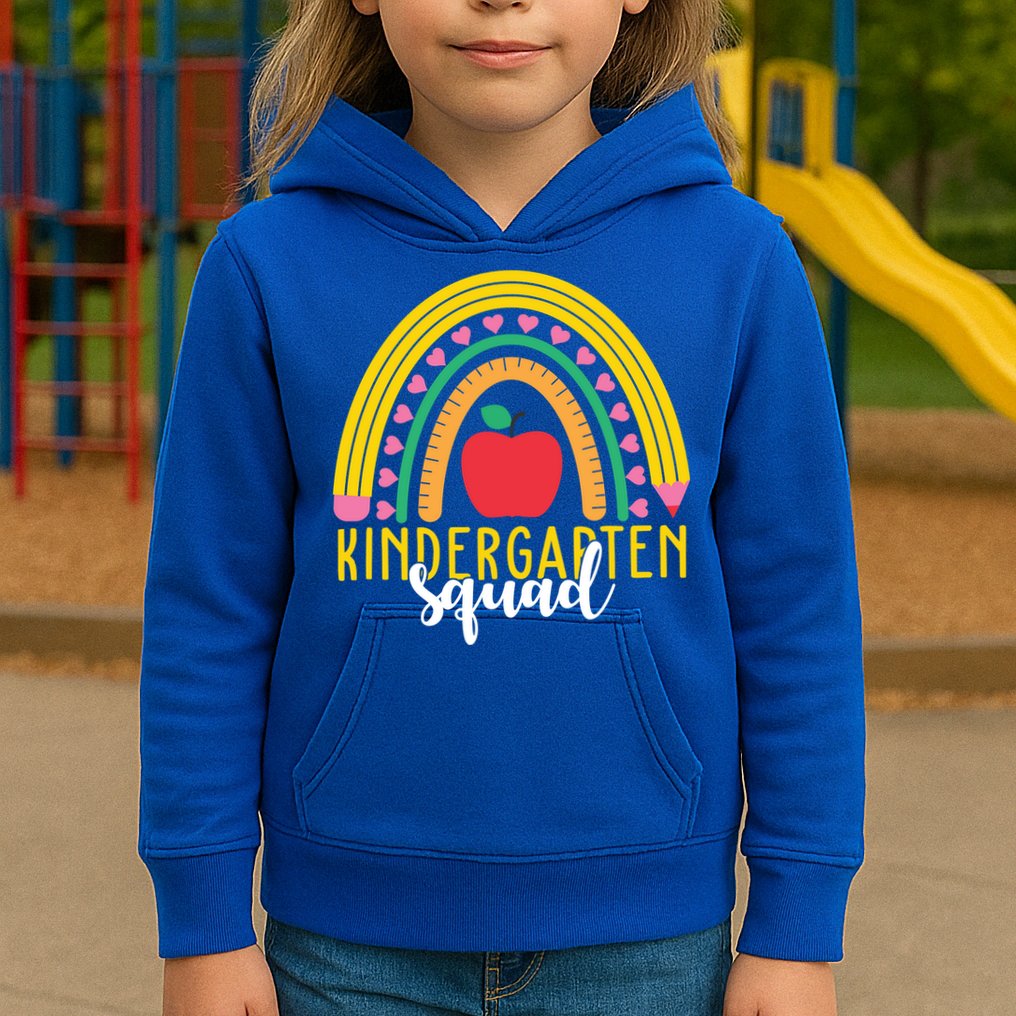 Kindergarten Squad Rainbow Education Kids Hoodie