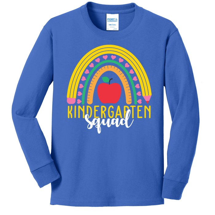 Kindergarten Squad Rainbow Education Kids Long Sleeve Shirt