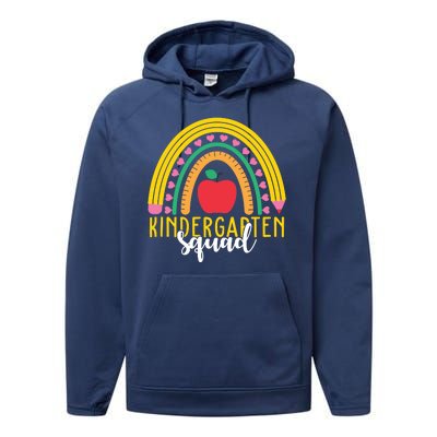 Kindergarten Squad Rainbow Education Performance Fleece Hoodie