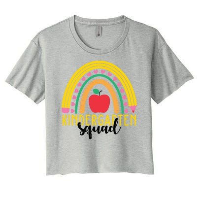 Kindergarten Squad Rainbow Education Women's Crop Top Tee