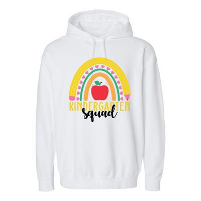 Kindergarten Squad Rainbow Education Garment-Dyed Fleece Hoodie