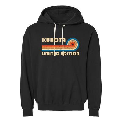 Kubota Surname Retro Vintage 80s 90s Birthday Reunion Garment-Dyed Fleece Hoodie