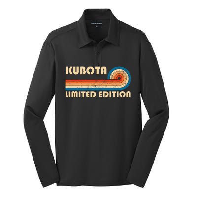 Kubota Surname Retro Vintage 80s 90s Birthday Reunion Silk Touch Performance Long Sleeve Polo