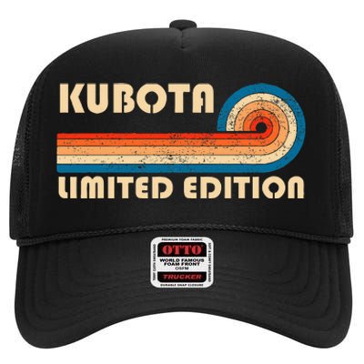 Kubota Surname Retro Vintage 80s 90s Birthday Reunion High Crown Mesh Back Trucker Hat