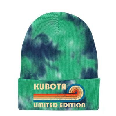 Kubota Surname Retro Vintage 80s 90s Birthday Reunion Tie Dye 12in Knit Beanie