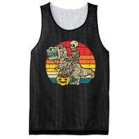 Kids Skeleton Riding Dino Mummy Retro Boy Halloween Mesh Reversible Basketball Jersey Tank