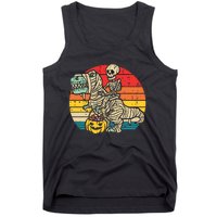 Kids Skeleton Riding Dino Mummy Retro Boy Halloween Tank Top