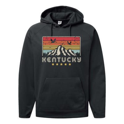 Kentucky Shirts Retro Style Ky Usa Performance Fleece Hoodie