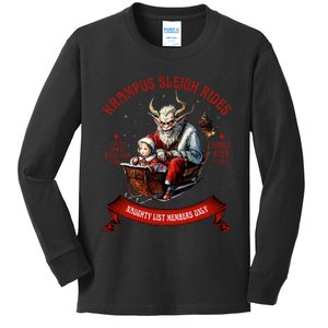 Krampus Sleigh Rides Merry Krampus Christmas Xmas Horror Kids Long Sleeve Shirt