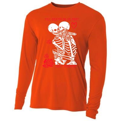 Kissing Skeletons Skulls Till Death Do Us Part Just Ding Gift Cooling Performance Long Sleeve Crew