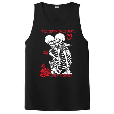 Kissing Skeletons Skulls Till Death Do Us Part Just Ding Gift PosiCharge Competitor Tank