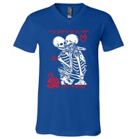 Kissing Skeletons Skulls Till Death Do Us Part Just Ding Gift V-Neck T-Shirt