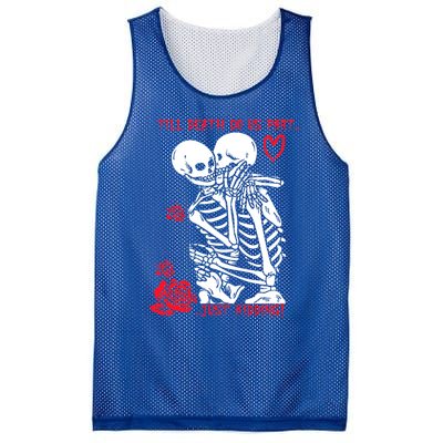 Kissing Skeletons Skulls Till Death Do Us Part Just Ding Gift Mesh Reversible Basketball Jersey Tank