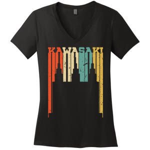 Kawasaki Skyline Silhouette Women's V-Neck T-Shirt