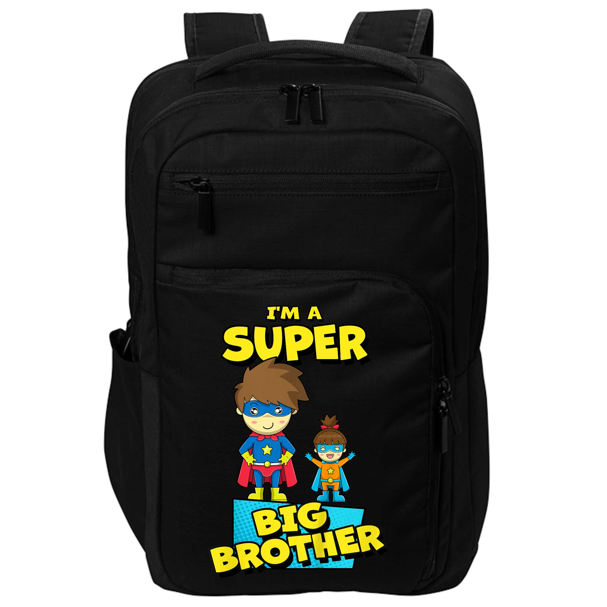 Kids SUPERHERO SUPER BIG BROTHER BIG BROTHER LITTLE SISTER Impact Tech Backpack