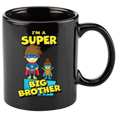 Kids SUPERHERO SUPER BIG BROTHER BIG BROTHER LITTLE SISTER 11oz C Handle Ceramic Mug