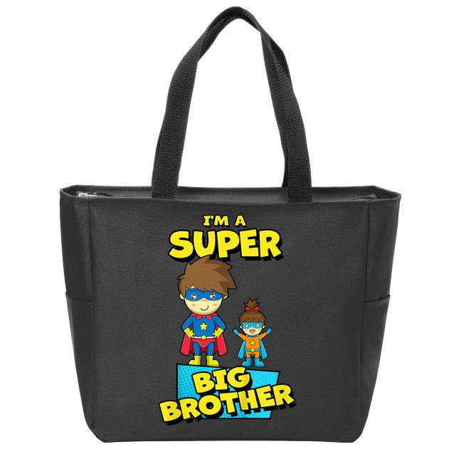 Kids SUPERHERO SUPER BIG BROTHER BIG BROTHER LITTLE SISTER Zip Tote Bag