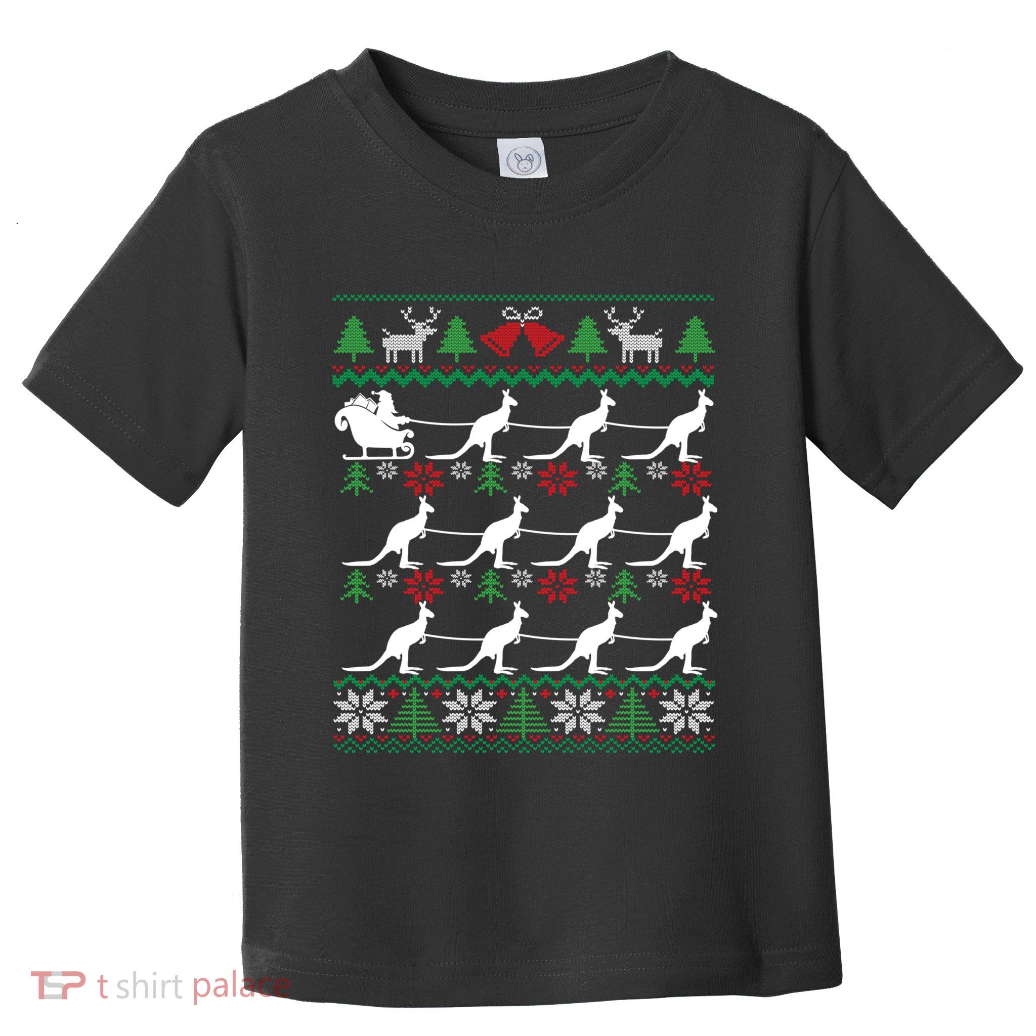 Kangaroo Santa Sleigh Funny Australian Ugly Christmas Toddler T-Shirt