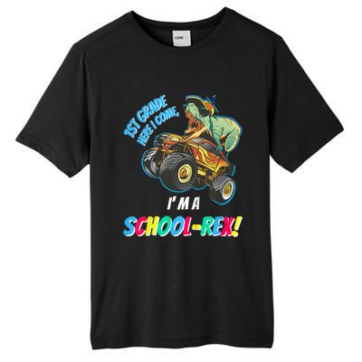 Kids School Starts First Grade Here I Come Dinosaur Monster Truck Tall Fusion ChromaSoft Performance T-Shirt