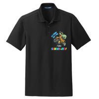 Kids School Starts First Grade Here I Come Dinosaur Monster Truck Dry Zone Grid Polo