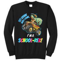 Kids School Starts First Grade Here I Come Dinosaur Monster Truck Tall Sweatshirt