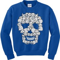 Kawaii Sloth Skull Skeleton Costume Funny Halloween Gift Kids Sweatshirt