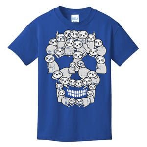 Kawaii Sloth Skull Skeleton Costume Funny Halloween Gift Kids T-Shirt