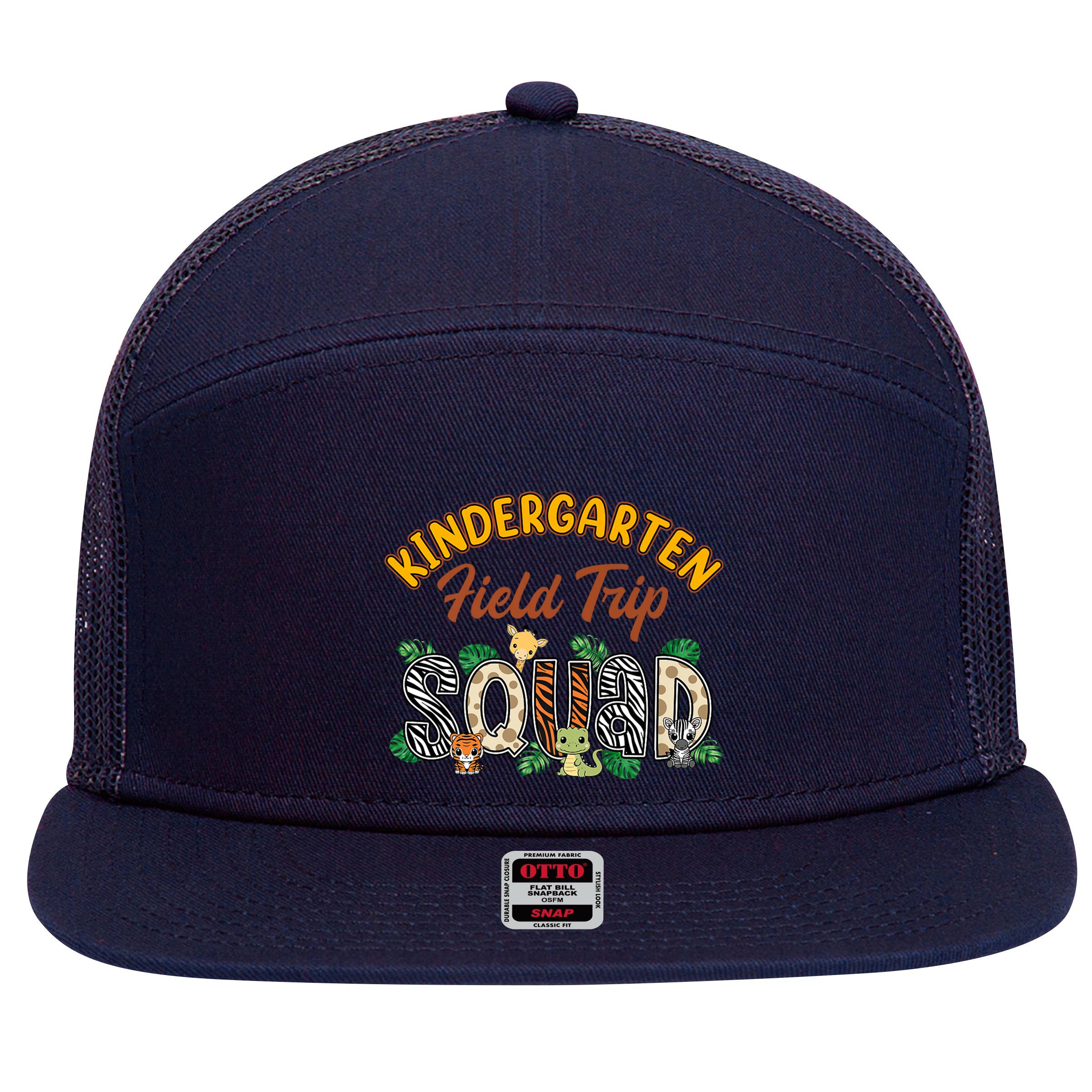 Kindergarten Students School Zoo Field Trip Squad Matching Premium 7 Panel Mesh Trucker Snapback Hat