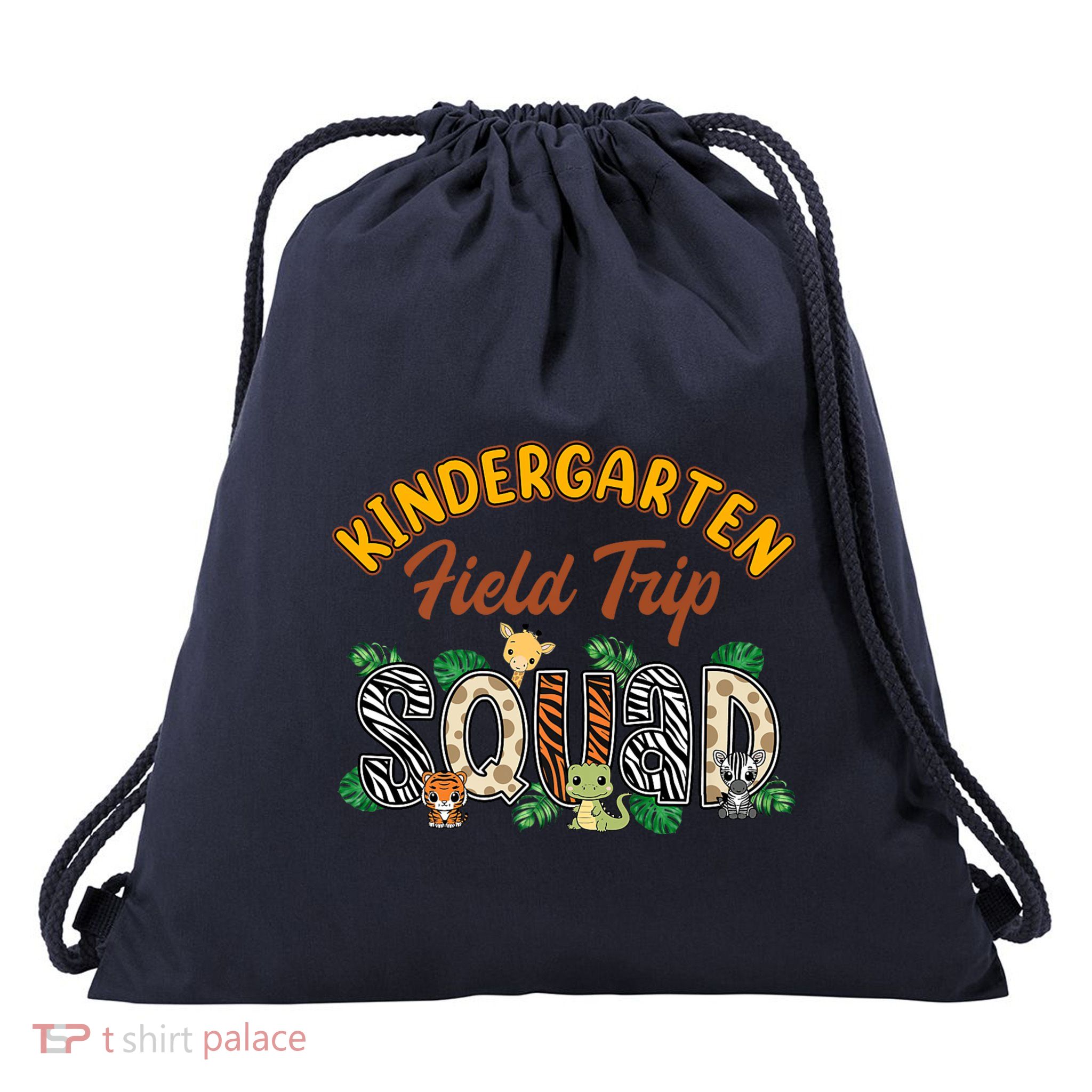 Kindergarten Students School Zoo Field Trip Squad Matching Premium Drawstring Bag