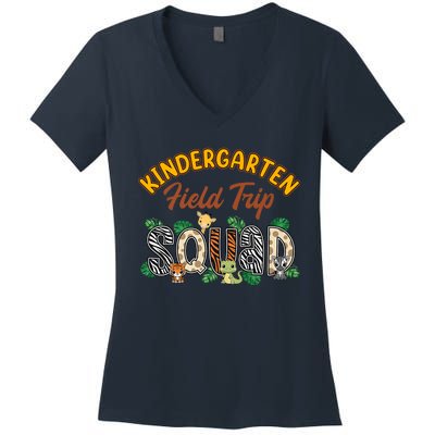 Kindergarten Students School Zoo Field Trip Squad Matching Premium Women's V-Neck T-Shirt