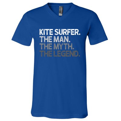 Kite Surfer The Myth Legend Gift Meaningful Gift V-Neck T-Shirt