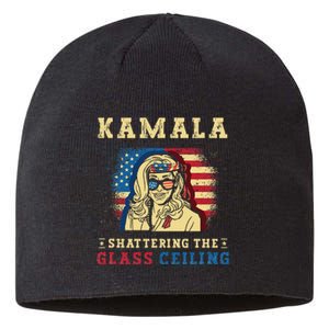 Kamala Shattering The Glass Ceiling Kamala Harris Sustainable Beanie