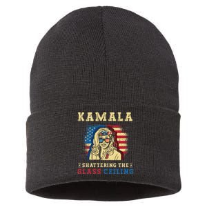 Kamala Shattering The Glass Ceiling Kamala Harris Sustainable Knit Beanie