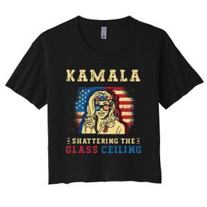 Kamala Shattering The Glass Ceiling Kamala Harris Women's Crop Top Tee