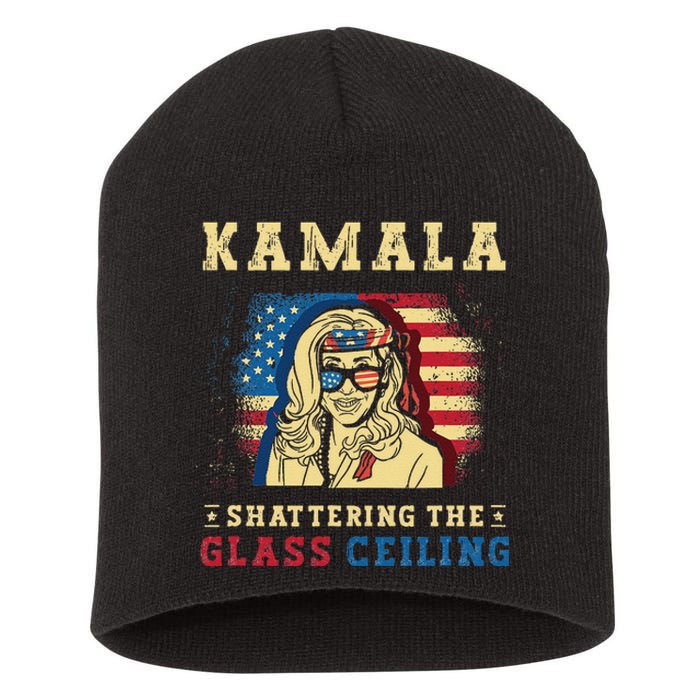 Kamala Shattering The Glass Ceiling Kamala Harris Short Acrylic Beanie