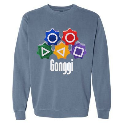Korean Squid Traditional Game Catching Toy Gonggi Garment-Dyed Sweatshirt